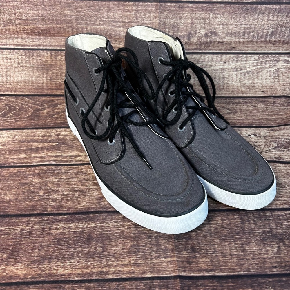 Polo Ralph Lauren Mens Lander Chukka Grey High Top Boat Shoe Sneakers Size 10.5